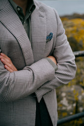 Single Breasted Notch Jacket In And Silver Glen Check