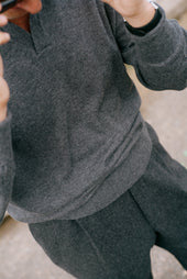 Pleat Front Trouser In Grey Flannel