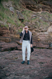 One Piece Collar Shirt In Mink Brown Micro Corduroy
