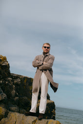 Raglan Overcoat In Herringbone Cashmere Mix