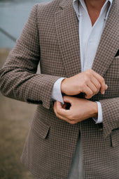 Single Breasted Notch Jacket In Houndstooth