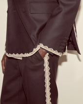 Lacework Double-Breasted Tuxedo Jacket