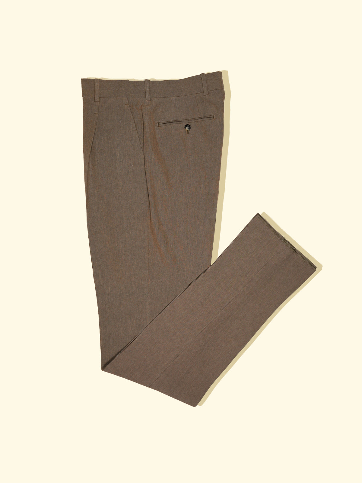 Sueded Linen Pleated Trousers Cappuccino The Anthology