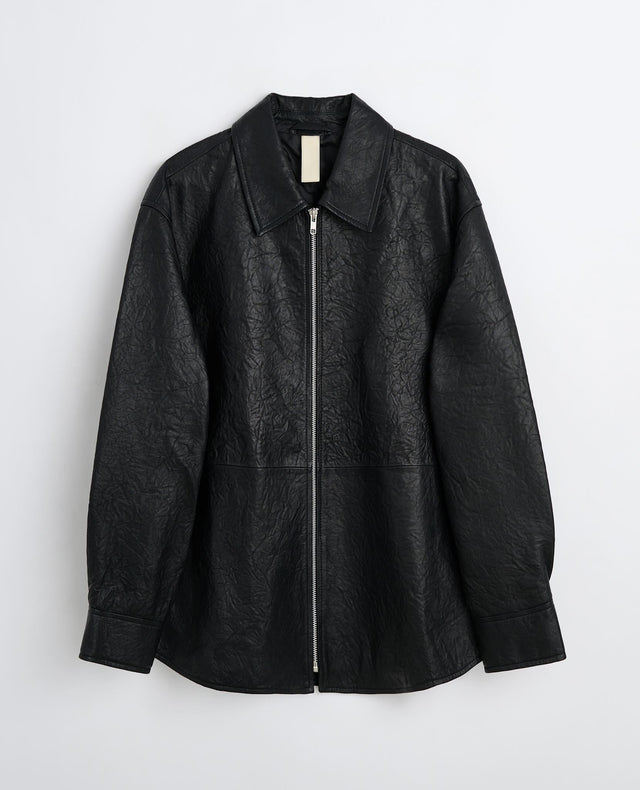 Crinkle Leather Shirt