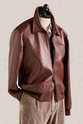 Leather Bomber - Burnt Caramel