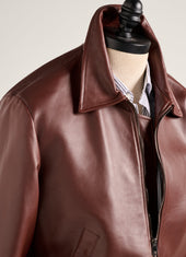 Leather Bomber - Burnt Caramel