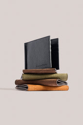 Money Clip Wallet - Chocolate Stamped Nubuck Leather