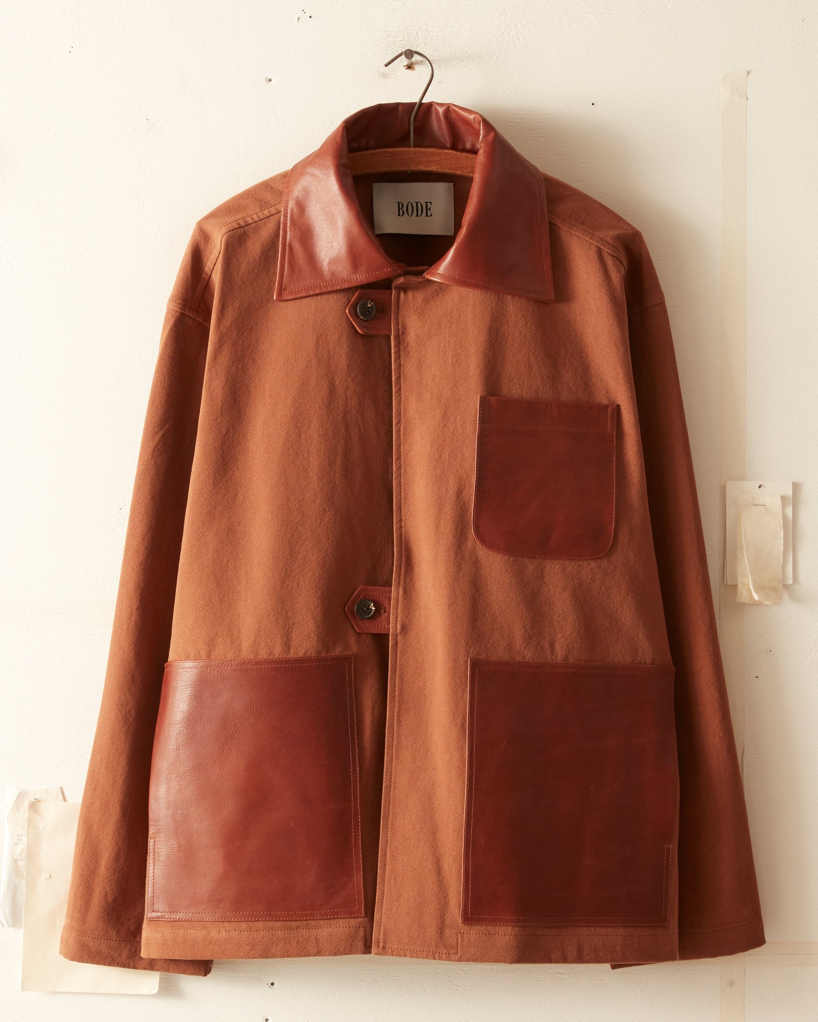 Leather Tab Jacket Brown