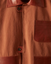 Leather Tab Jacket Brown