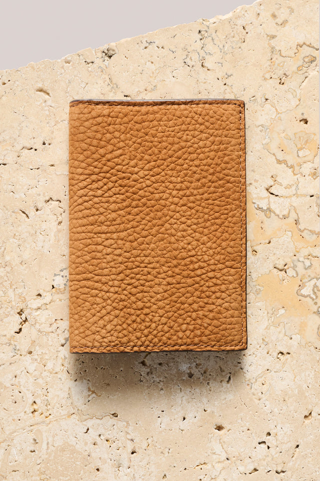 Jacket Wallet - Camel Stamped Nubuck Leather