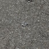 Winter Plage Coat In Japanese And Sand Herringbone Wool