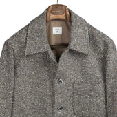 Winter Plage Coat In Japanese And Sand Herringbone Wool