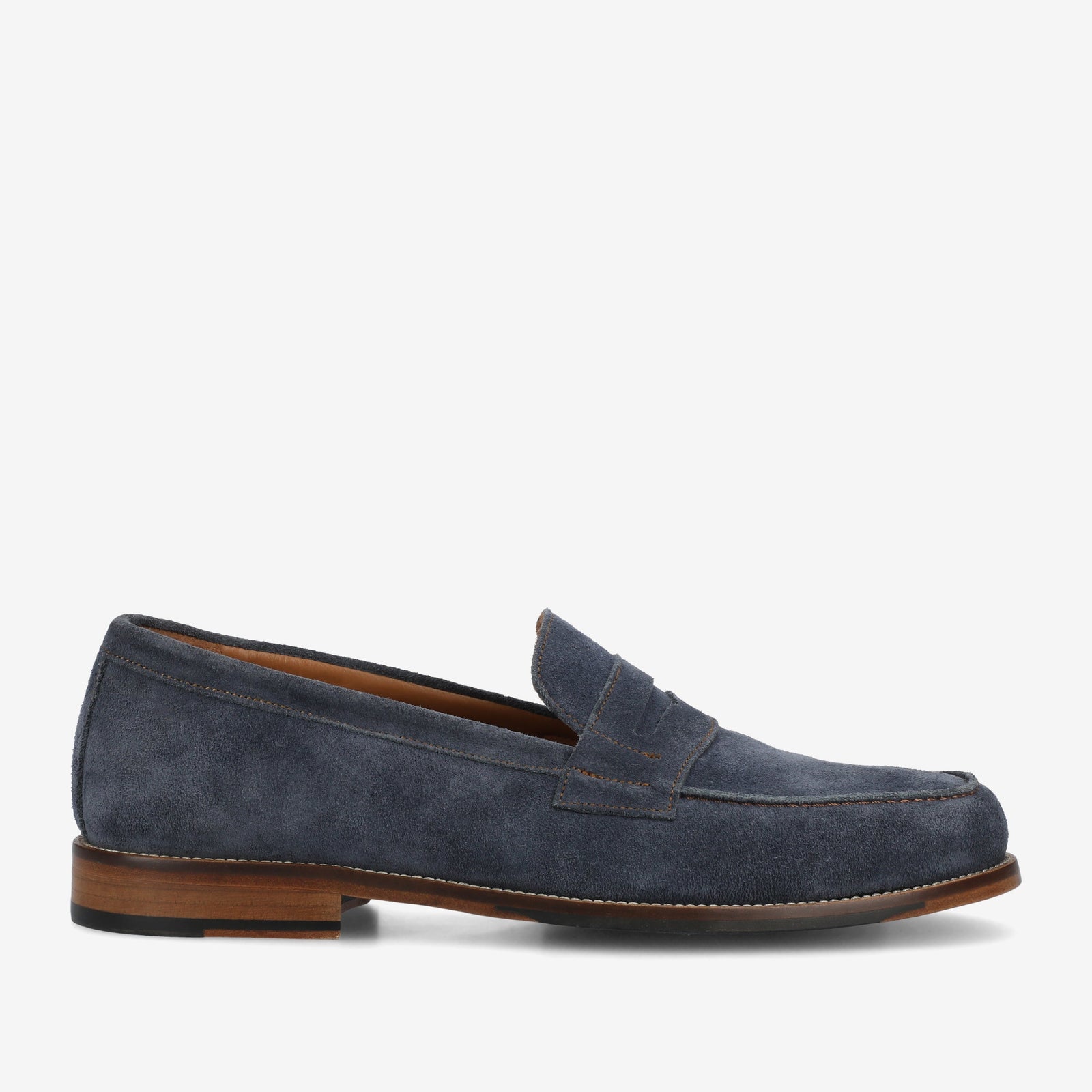 The Sterling Penny Loafer In Washed Blue Suede
