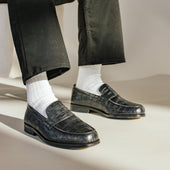 The Sterling Penny Loafer In Croco