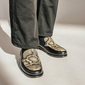 The Sterling Penny Loafer In Serpente