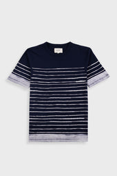 Contrast Sleeve T-Shirt - Bleached Stripe
