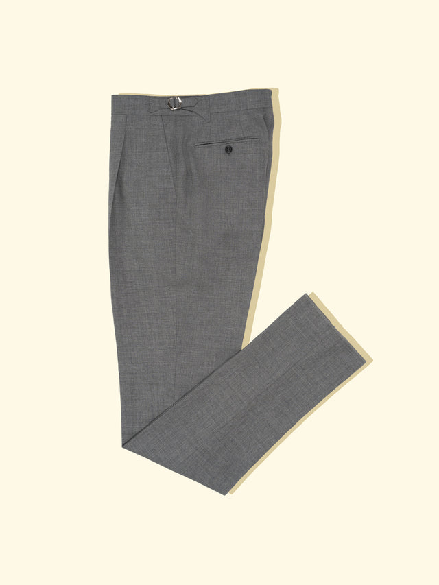 Tropical Wool Pleated Trousers - Light Grey — The Anthology