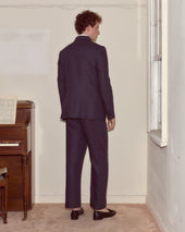 Lightweight Linen Double-Breasted Suit Jacket - Midnight