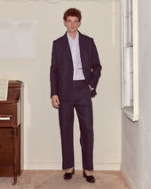 Lightweight Linen Double-Breasted Suit Jacket - Midnight