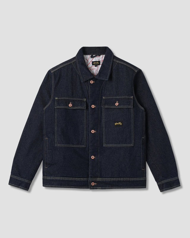 Lined Trucker Jacket (Single Rinse Denim)
