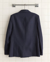 Linen Double-Breasted Suit Jacket - Midnight