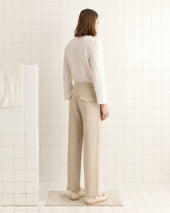 Lightweight Linen Side-Buckle Trousers - Wheat