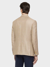 Giacca Norma Doppiopetto In Lino E Lana Beige