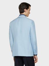Giacca Norma In Shantung Di Seta Azzurro