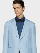 Giacca Norma In Shantung Di Seta Azzurro