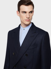 Cappotto Norma Doppiopetto In Lana E Cashmere Blu