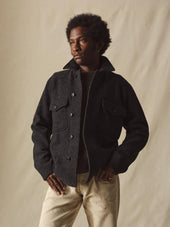 Marled Deep Charcoal Felted Wool Field Shirt