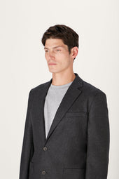 The 24 Blazer Wool Charcoal Merino Wool Flannel