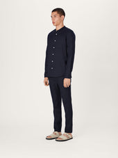 The All Day Shirt Linen Collarless Linen