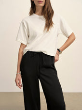 Black Duskdream Satin Pull-On Pant
