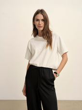 Black Duskdream Satin Pull-On Pant