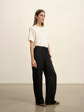 Black Duskdream Satin Pull-On Pant