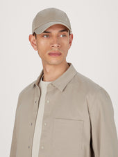 The 24 Overshirt Dark Beige Stretch Cotton
