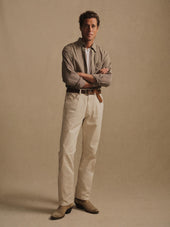 Brown Houndstooth Draped Twill One Pocket Shirt