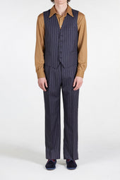 Giano Waistcoat In Wool Pinstripe
