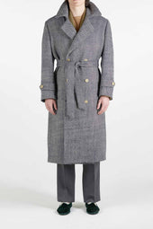 Jacques Trench Coat In Wool Herringbone
