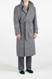 Jacques Trench Coat In Wool Herringbone