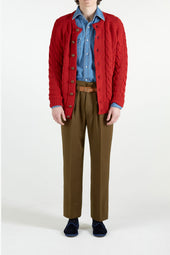 Francis Cardigan In Cable Knit Wool