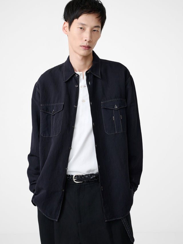 Louro Shirt in Black Grape