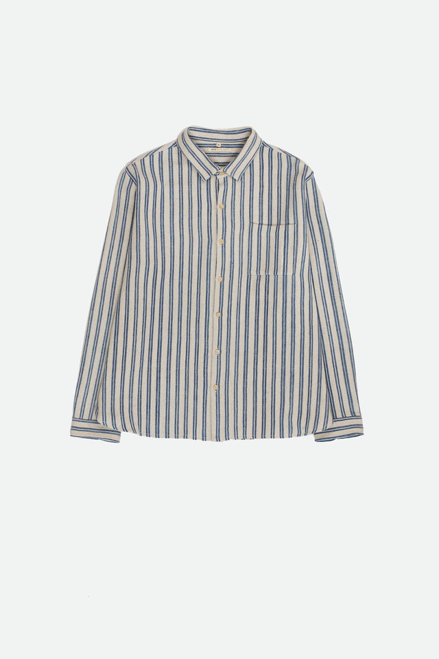 INDIGO STRIPE COTTON SHIRT