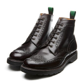 Brown Calf 6 Eye Derby Brogue Boot