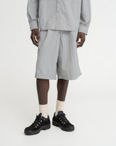 EMERY PLEATED BIG SHORTS - FOG GRAY FEATHERWEIGHT MICRO RIPSTOP NYLON