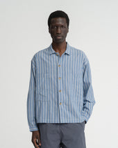 L S Sam Shirt Chambray White Yarn Dyed End On End Cotton