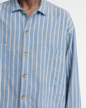 L S Sam Shirt Chambray White Yarn Dyed End On End Cotton