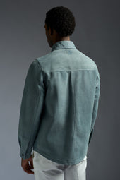 Aqua Suede Double Overshirt