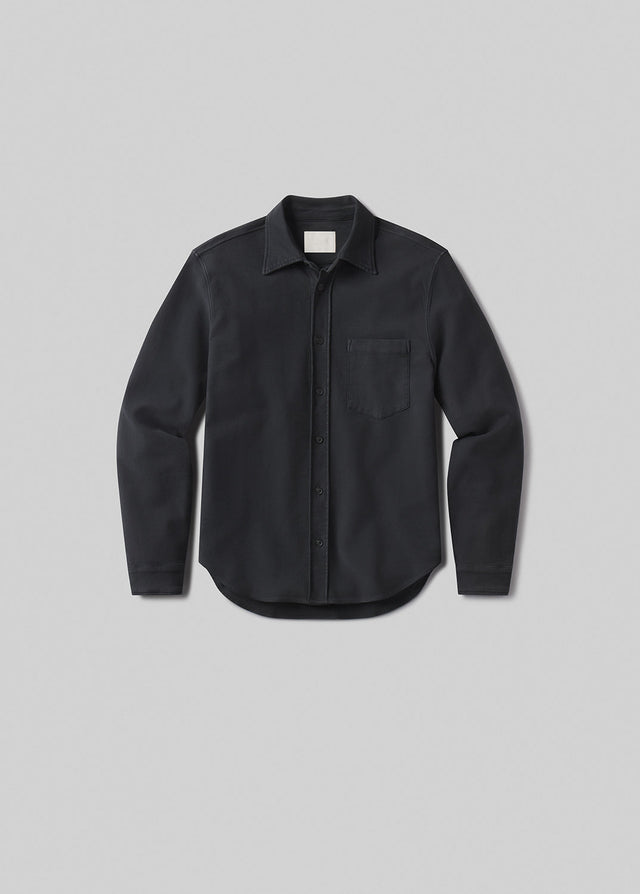 Luca Bucket Dye Shirt French Terry in Gravel